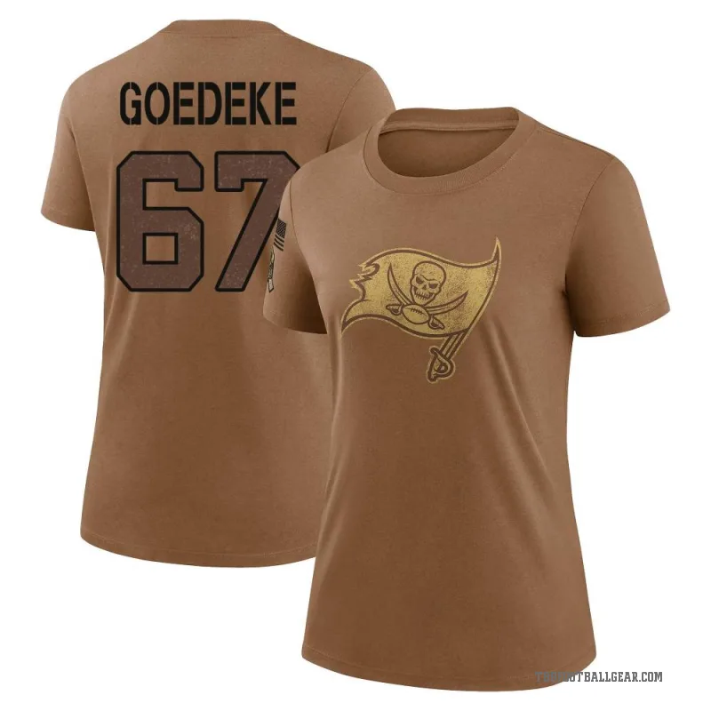 Luke Goedeke Women's Brown Tampa Bay Buccaneers 2023 Salute To Service Performance T-Shirt