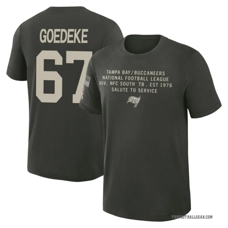 Luke Goedeke Youth Green Tampa Bay Buccaneers Dark/ 2025 Salute to Service Sideline Slub T-Shirt