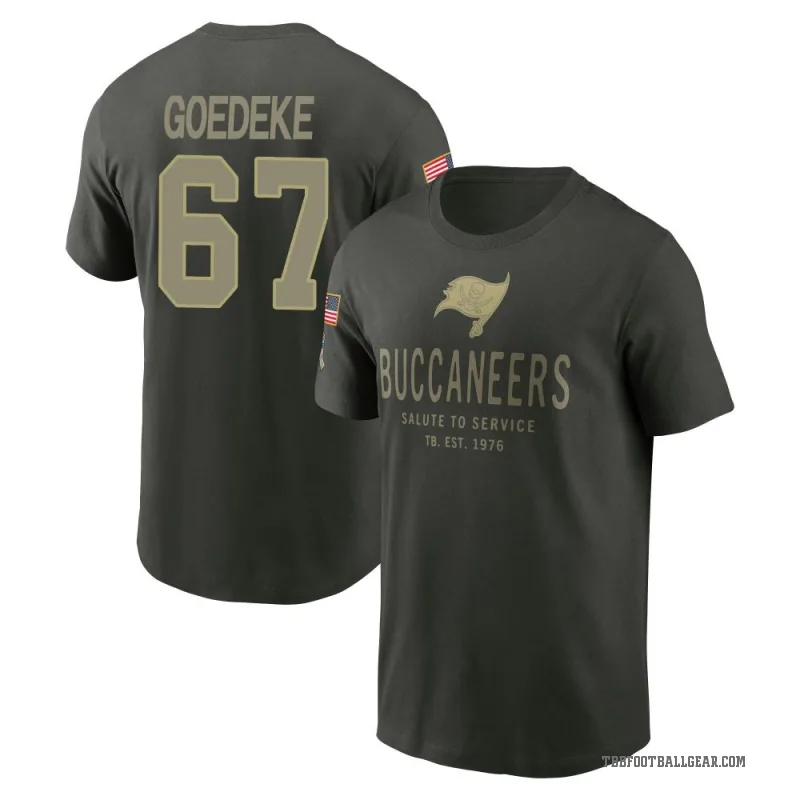 Luke Goedeke Youth Green Tampa Bay Buccaneers Forest/ 2025 Salute to Service Sideline Primary Edge T-Shirt
