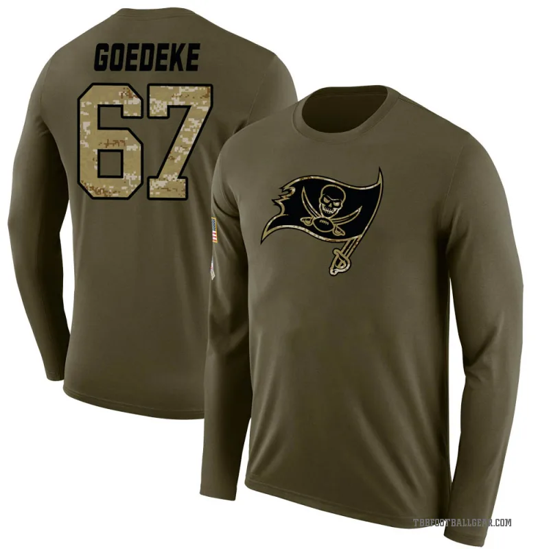 Luke Goedeke Youth Olive Tampa Bay Buccaneers Salute to Service Sideline Long Sleeve T-Shirt