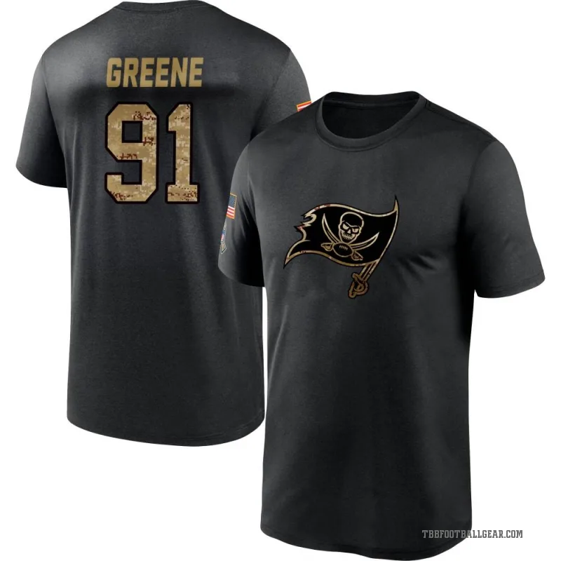 Mike Greene Men's Green Tampa Bay Buccaneers Black 2020 Salute To Service Performance T-Shirt