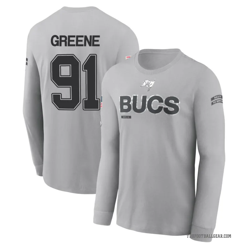Mike Greene Men's Green Tampa Bay Buccaneers Gray 2024 Salute to Service Long Sleeve T-Shirt