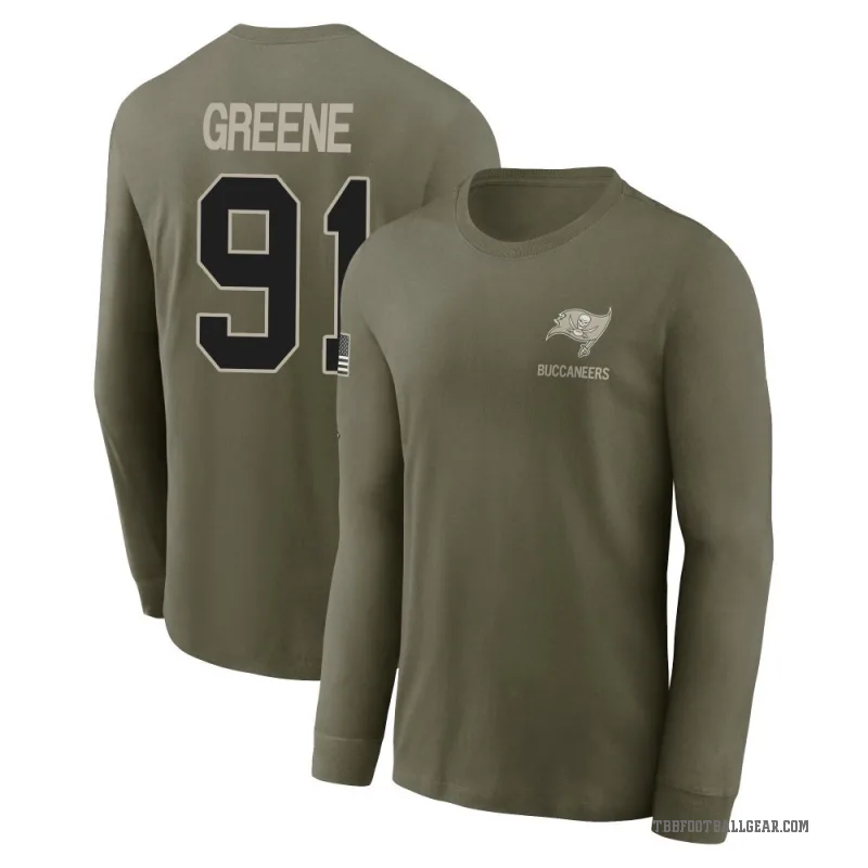 Mike Greene Men's Green Tampa Bay Buccaneers Olive 2025 Salute to Service Sideline Long Sleeve T-Shirt
