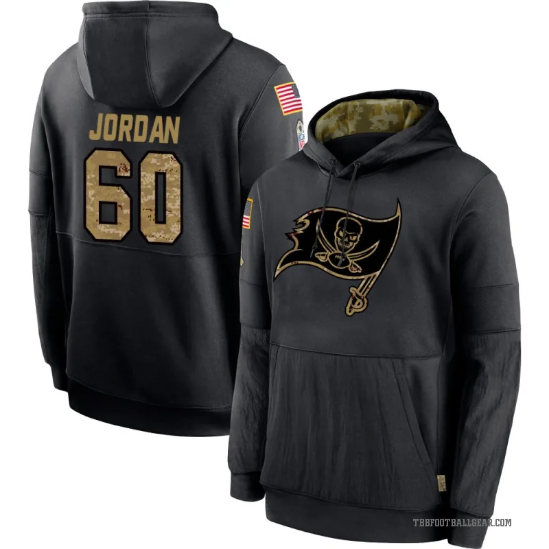Mike Jordan Youth Black Tampa Bay Buccaneers 2020 Salute to Service Sideline Performance Pullover Hoodie