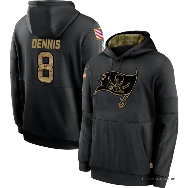 SirVocea Dennis Men's Black Tampa Bay Buccaneers 2020 Salute to Service Sideline Performance Pullover Hoodie