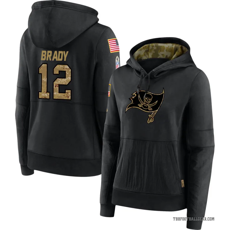 Tom Brady Women's Black Tampa Bay Buccaneers 2020 Salute to Service Sideline Performance Pullover Hoodie